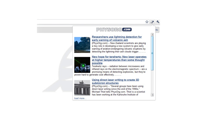 Phys.org Spotlight Science News  from Chrome web store to be run with OffiDocs Chromium online
