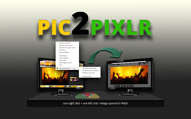 pic2pixlr  from Chrome web store to be run with OffiDocs Chromium online