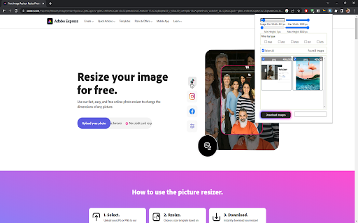 PicDownloader  from Chrome web store to be run with OffiDocs Chromium online