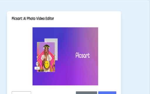 Picsart: AI Photo Video Editor  from Chrome web store to be run with OffiDocs Chromium online