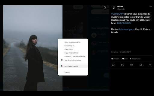 Picsi.Ai Face Swapper  from Chrome web store to be run with OffiDocs Chromium online