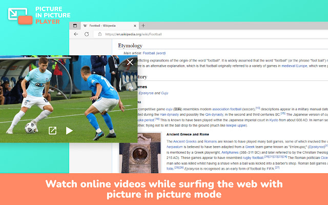 Picture in Picture player  from Chrome web store to be run with OffiDocs Chromium online