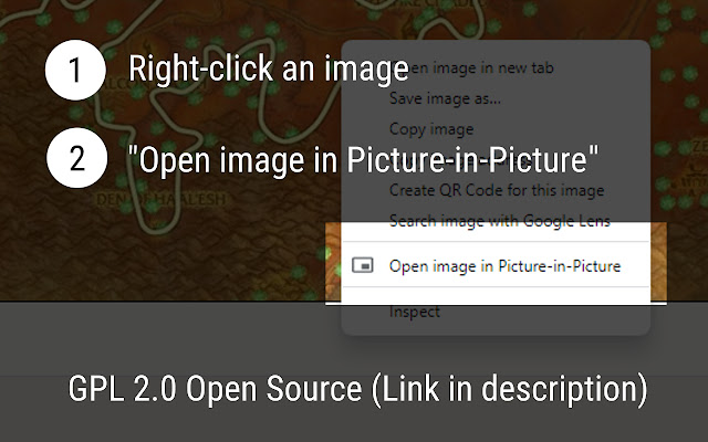 Picture Picture in Picture  from Chrome web store to be run with OffiDocs Chromium online