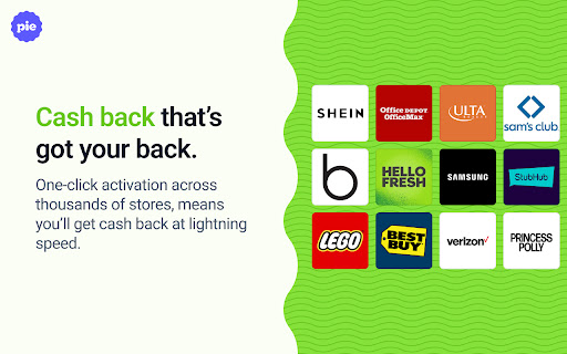 Pie Shopping: Cash Back and Coupons  from Chrome web store to be run with OffiDocs Chromium online