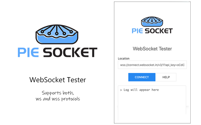 PieSocket WebSocket Tester  from Chrome web store to be run with OffiDocs Chromium online