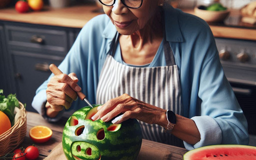 Pig shaped watermelon  from Chrome web store to be run with OffiDocs Chromium online