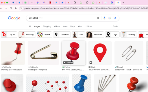 Pin All Tabs  from Chrome web store to be run with OffiDocs Chromium online