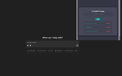 Pin ChatGPT Prompts  from Chrome web store to be run with OffiDocs Chromium online