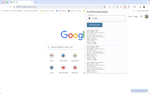 Pincode Explorer  from Chrome web store to be run with OffiDocs Chromium online
