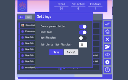 PineTab Tab Organizer  from Chrome web store to be run with OffiDocs Chromium online