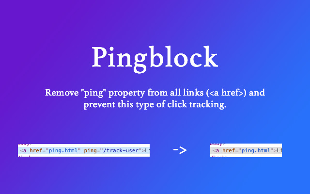 PingBlock  from Chrome web store to be run with OffiDocs Chromium online