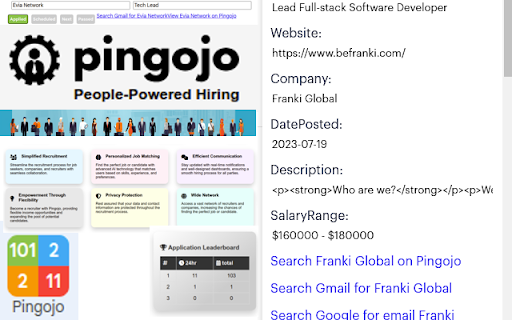 Pingojo Extension  from Chrome web store to be run with OffiDocs Chromium online
