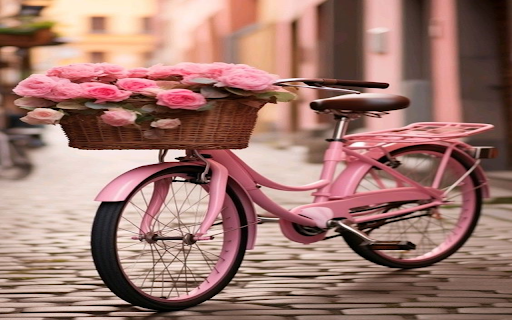 Pink bike wallpaper  from Chrome web store to be run with OffiDocs Chromium online