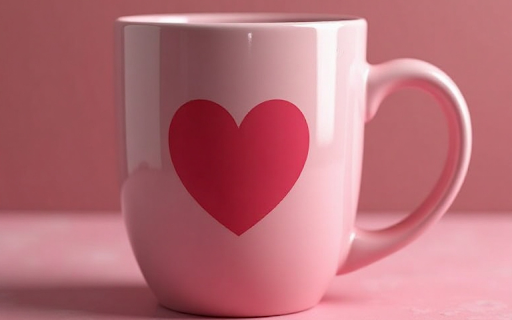 Pink heart cup  from Chrome web store to be run with OffiDocs Chromium online