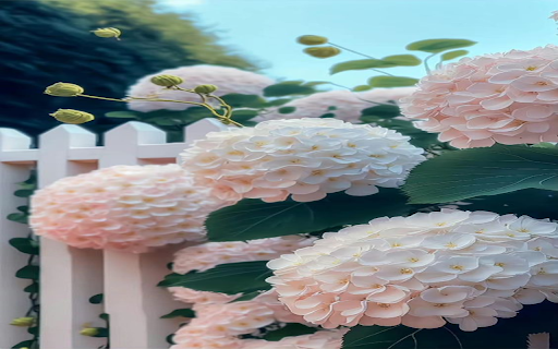 Pink hydrangeas wallpaper  from Chrome web store to be run with OffiDocs Chromium online