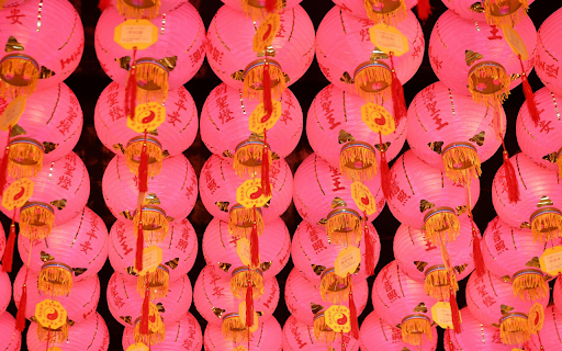 Pink Lanterns  from Chrome web store to be run with OffiDocs Chromium online