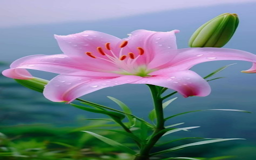 Pink lily wallpaper  from Chrome web store to be run with OffiDocs Chromium online