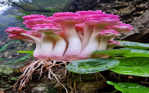 Pink mushroom wallpaper  from Chrome web store to be run with OffiDocs Chromium online