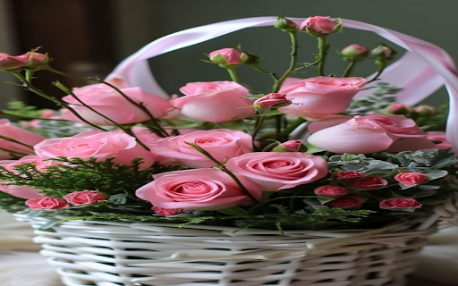 Pink rose basket wallpaper  from Chrome web store to be run with OffiDocs Chromium online
