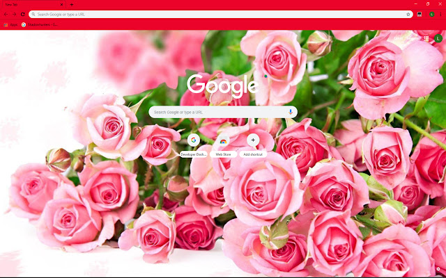 Pink  Rose Theme  from Chrome web store to be run with OffiDocs Chromium online