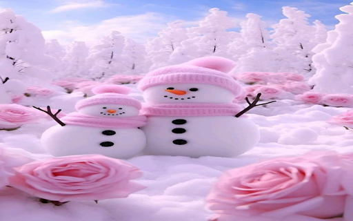 Pink snowman wallpaper  from Chrome web store to be run with OffiDocs Chromium online