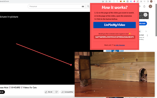 PinMyVideo  from Chrome web store to be run with OffiDocs Chromium online
