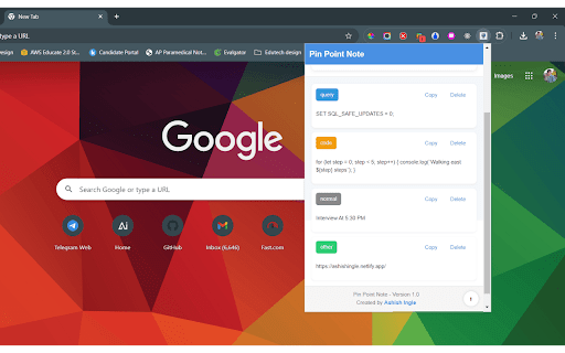 Pin Point Note  from Chrome web store to be run with OffiDocs Chromium online
