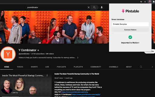 Pintable  from Chrome web store to be run with OffiDocs Chromium online