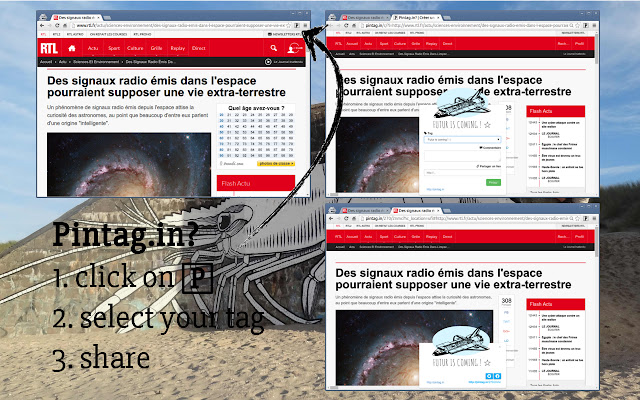 Pintag.in?  from Chrome web store to be run with OffiDocs Chromium online