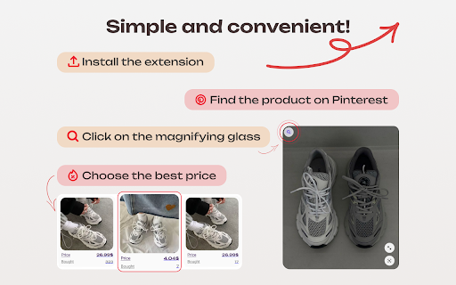 Pinterest product search by photo!  from Chrome web store to be run with OffiDocs Chromium online