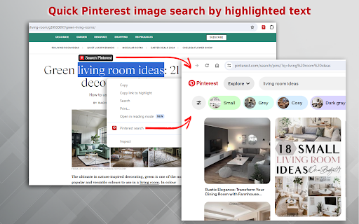 Pinterest Search  from Chrome web store to be run with OffiDocs Chromium online
