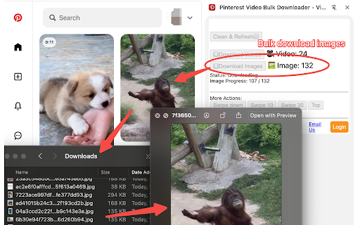 Pinterest 视频批量下载器可从 Chrome 网上商店下载高清视频和图片，并与 OffiDocs Chromium 在线运行