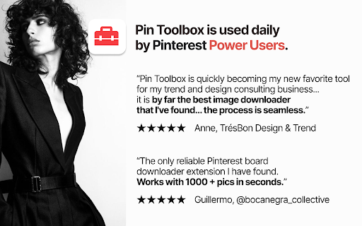 Pin Toolbox Pinterest Board Downloader  from Chrome web store to be run with OffiDocs Chromium online
