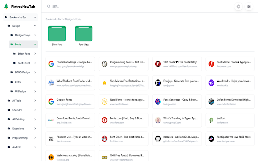 PintreeNewTab  from Chrome web store to be run with OffiDocs Chromium online