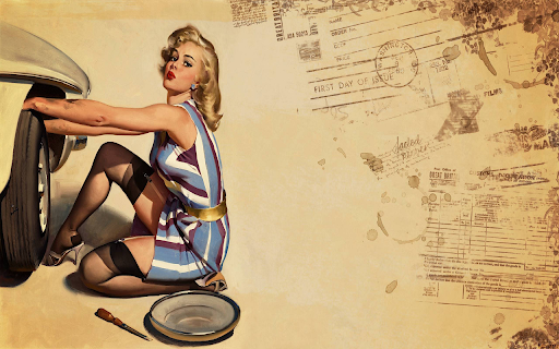 Pin Up Girl Browser Theme  from Chrome web store to be run with OffiDocs Chromium online