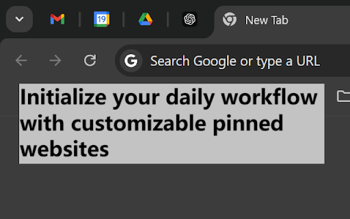 Pin Workflow Initializer  from Chrome web store to be run with OffiDocs Chromium online