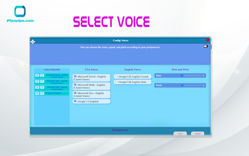 Pipapipo English  from Chrome web store to be run with OffiDocs Chromium online