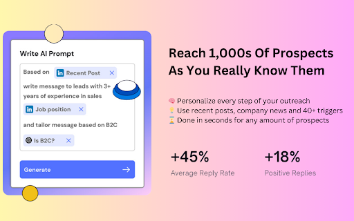 Pipl.ai: AI Powered Prospecting, Scrape Leads  Automate Cold Outreach  from Chrome web store to be run with OffiDocs Chromium online