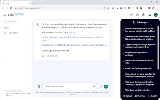 PI PromptsPrompt Library for LLM platforms  from Chrome web store to be run with OffiDocs Chromium online