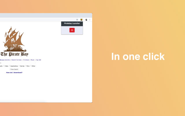 Piratebay Launcher  from Chrome web store to be run with OffiDocs Chromium online