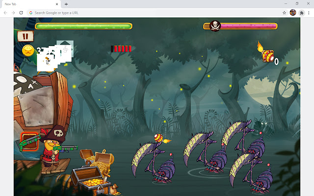 Pirates vs Zombie Shooting Game  from Chrome web store to be run with OffiDocs Chromium online