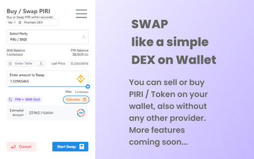 Pirichain Wallet from Chrome web store to be run with OffiDocs Chromium online Pirichain Wallet from Chrome web store to be run with OffiDocs Chromium online