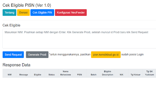 PISN Cek Eligible from Chrome web store to be run with OffiDocs Chromium online PISN Cek Eligible from Chrome web store to be run with OffiDocs Chromium online