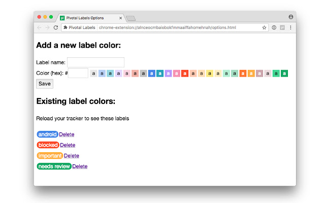 Pivotal Labels  from Chrome web store to be run with OffiDocs Chromium online