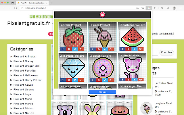 Pixel Art Facile  from Chrome web store to be run with OffiDocs Chromium online