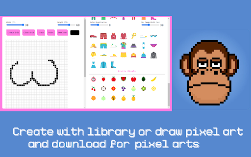 Pixel Art Maker: Pixel Drawing Online by PAM  from Chrome web store to be run with OffiDocs Chromium online