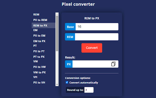 Pixel converter  from Chrome web store to be run with OffiDocs Chromium online