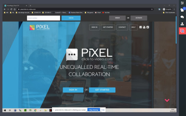 Pixel Direct Screenshare Room Extension  from Chrome web store to be run with OffiDocs Chromium online