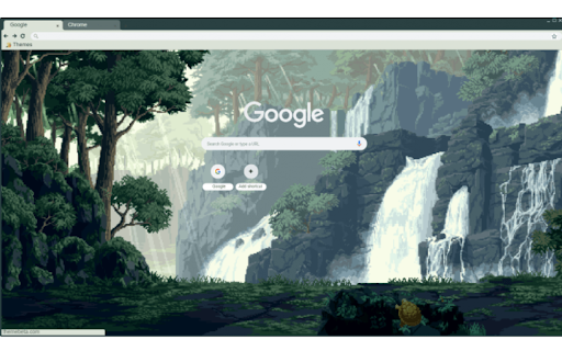 pixel forest with waterfall  from Chrome web store to be run with OffiDocs Chromium online