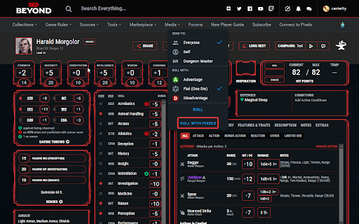 Pixels DnDBeyond Integration  from Chrome web store to be run with OffiDocs Chromium online